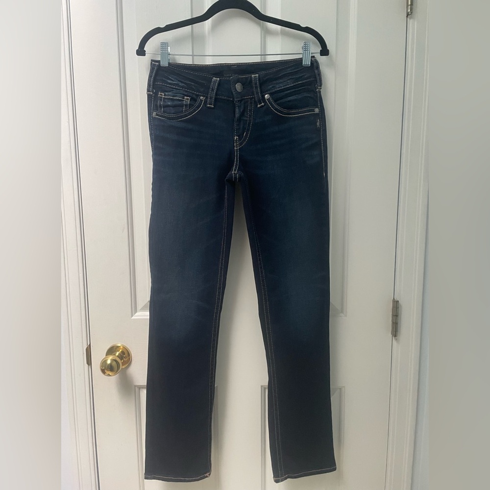 28”x 30” Silver Jeans Suki Straight Dark Blue Women's Jeans GUC